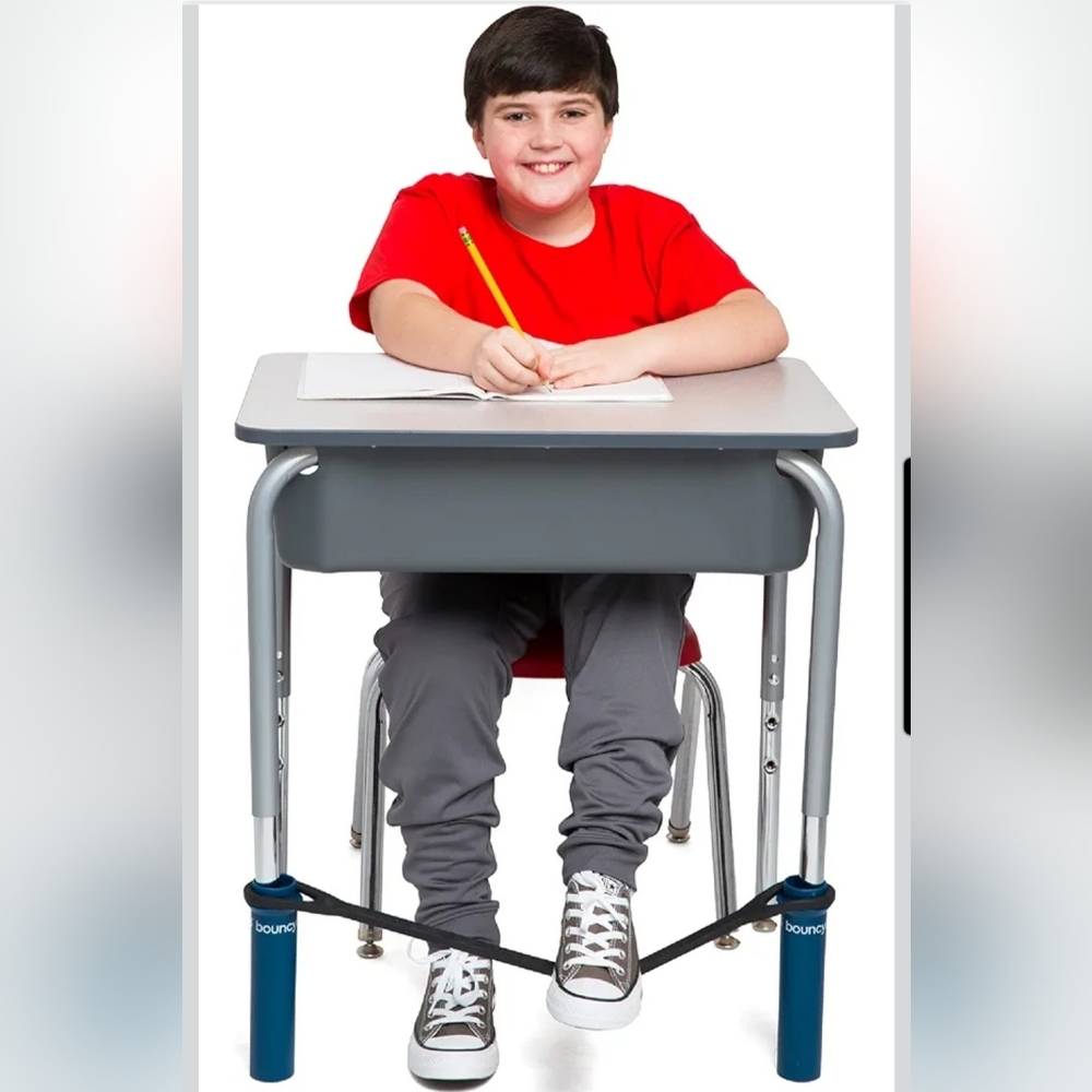 Bouncyband Original Bouncy Bands for Desks Blue 1-Pack Neurodivergence,ADHD